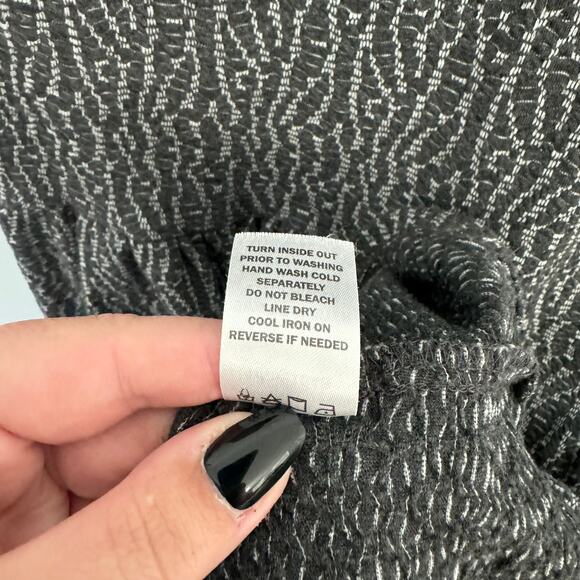 Vanity Cap Sleeve Fit & Flare Dress Women's Size Small Dark Gray & White Pockets - Picture 7 of 9